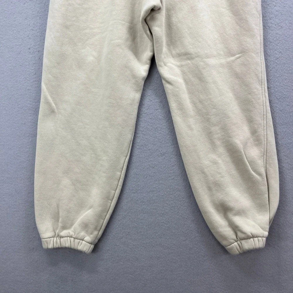 Champion Jogger Sweatpants Mens L Cream Fleece Elastic Sweats Casual Athleisure
